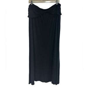 NWT New York & Company Black Maxi Skirt with Twist Front SZ XL